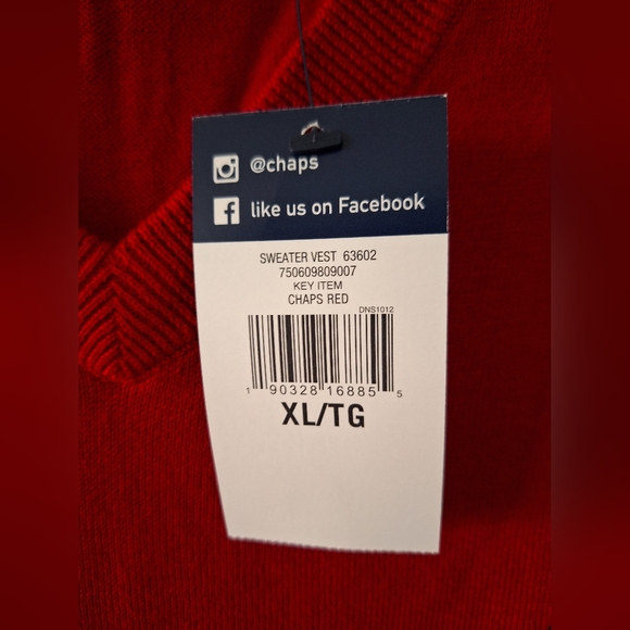 NWT Mens Chaps Vest sz XL - Picture 2 of 6